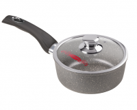 Ковш 1л с пласт ручкой с крышкой графит Горница(28)---