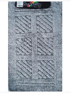 Коврик в ванную двойной  55х90 45х55 серый квадраты Санакс