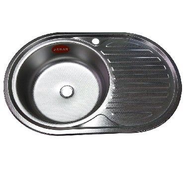 Мойка нержавеющая врезная 500х770х0,8мм левая мат. с сифоном Fabia---