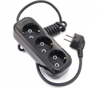 Удлинитель  5м 3 гн с з/к 16А 250В черный Lux