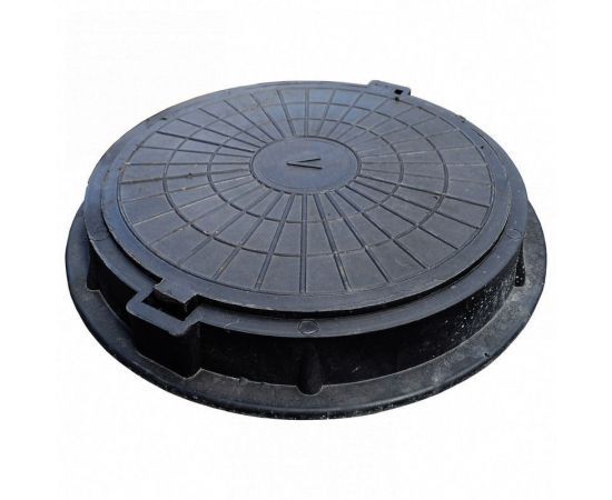 Люк полимер  780х60мм тяжелый круглый черный 12,5тонн
