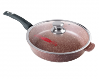 Сковорода ф280 h70 с пласт ручкой с крышкой шоколад Горница(48)