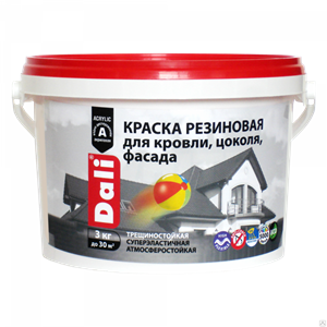 Краска резиновая  3кг зеленая фасадная Dali---