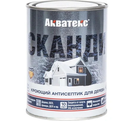 Пропитка Рогнеда Акватекс Сканди по дереву айсберг 0,75л база А 