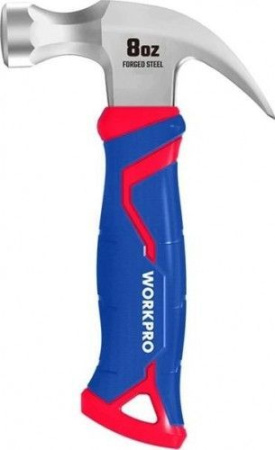 Молоток гвоздодер  225г двухкомпонентная ручка Workpro---