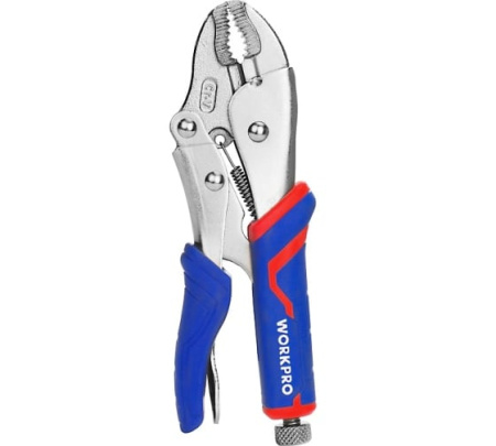 Клещи зажимные закругленные 180мм Workpro
