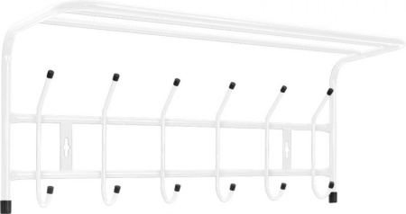 Вешалка настенная 6 крючков ВП6/Б с полкой белый Nika
