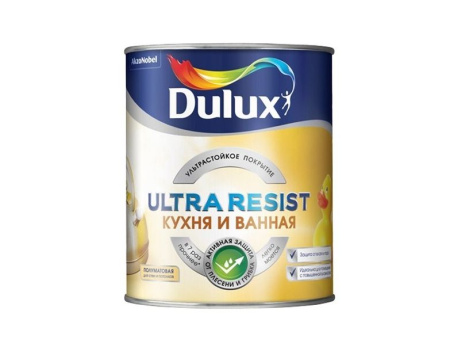 Краска Dulux Ultra Resist для кухни и ванной полуматовая влагостойкая 2,5л BW10%---